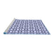 Sideview of Machine Washable Transitional Lavender Blue Rug, wshpat1094blu