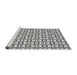 Sideview of Machine Washable Transitional Platinum Gray Rug, wshpat1094gry