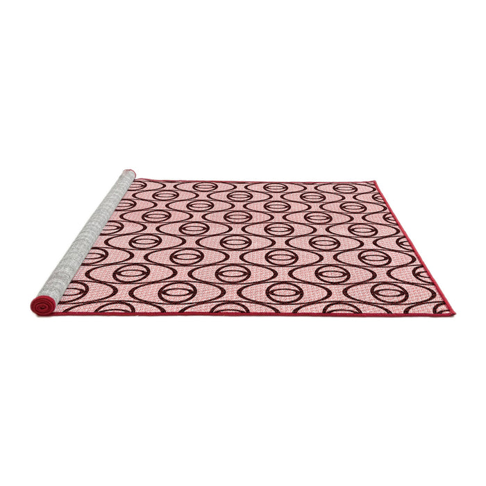 Sideview of Machine Washable Transitional Brown Red Rug, wshpat1094rd