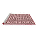 Sideview of Machine Washable Transitional Brown Red Rug, wshpat1094rd