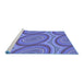 Sideview of Machine Washable Transitional Sky Blue Rug, wshpat1095blu