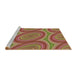 Sideview of Machine Washable Transitional Red Rug, wshpat1095brn