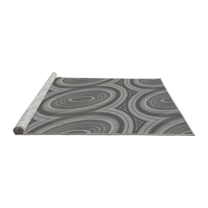 Sideview of Machine Washable Transitional Ash Gray Rug, wshpat1095gry