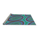 Sideview of Machine Washable Transitional Light Sea Green Rug, wshpat1095lblu