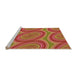 Sideview of Machine Washable Transitional Orange Rug, wshpat1095org