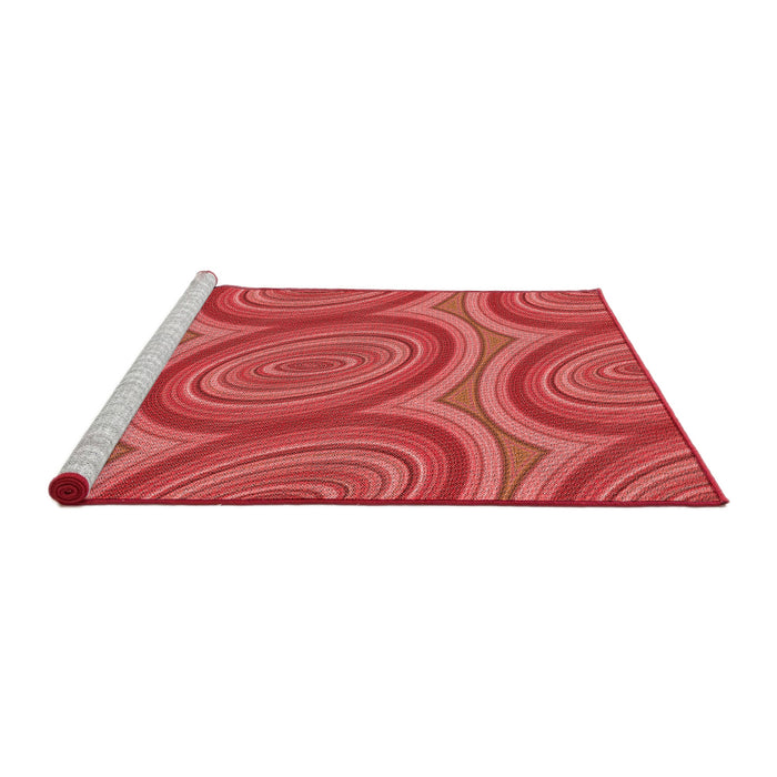 Sideview of Machine Washable Transitional Red Rug, wshpat1095rd