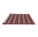 Sideview of Machine Washable Transitional Pink Daisy Pink Rug, wshpat1096rd