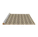 Sideview of Machine Washable Transitional Vanilla Gold Rug, wshpat1097brn