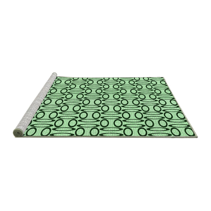 Sideview of Machine Washable Transitional Mint Green Rug, wshpat1097grn