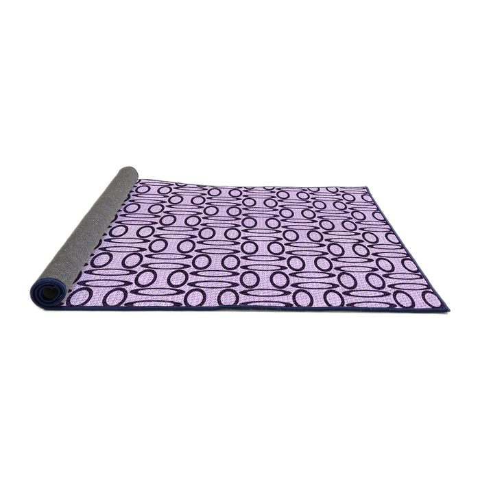 Thickness of Patterned Purple Rug, pat1097pur