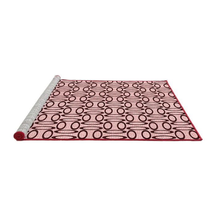 Sideview of Machine Washable Transitional Brown Red Rug, wshpat1097rd