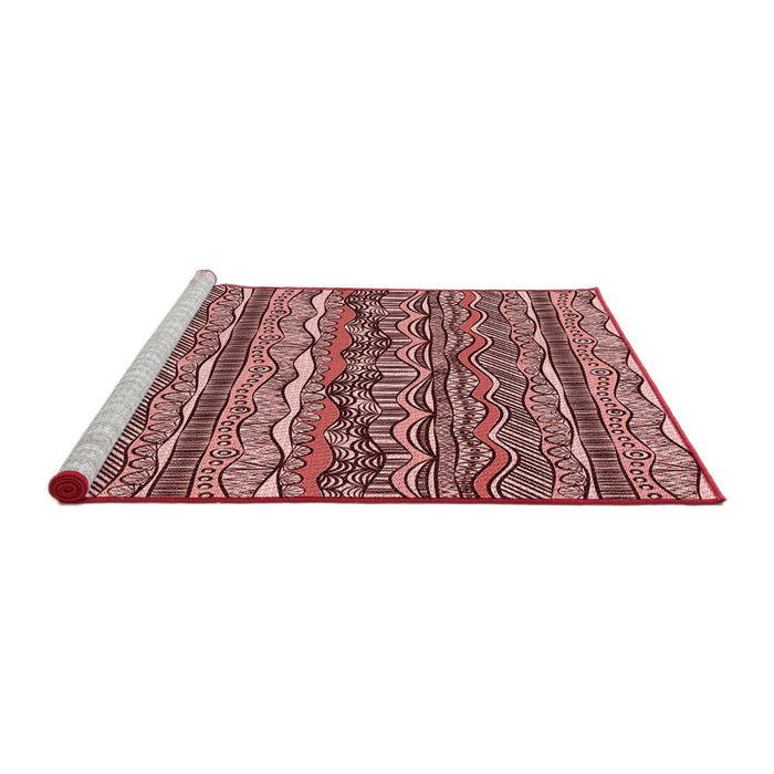 Sideview of Machine Washable Transitional Pastel Pink Rug, wshpat1098rd