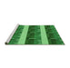 Sideview of Machine Washable Transitional Green Rug, wshpat1099grn