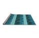 Sideview of Machine Washable Transitional Teal Green Rug, wshpat1099lblu