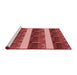 Sideview of Machine Washable Transitional Pastel Red Pink Rug, wshpat1099rd