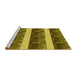 Sideview of Machine Washable Transitional Yellow Rug, wshpat1099yw