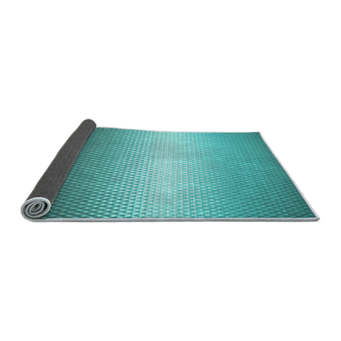 Thickness of Patterned Dark Cyan Green Rug, pat11lblu