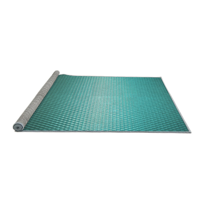 Sideview of Machine Washable Transitional Dark Cyan Green Rug, wshpat11lblu