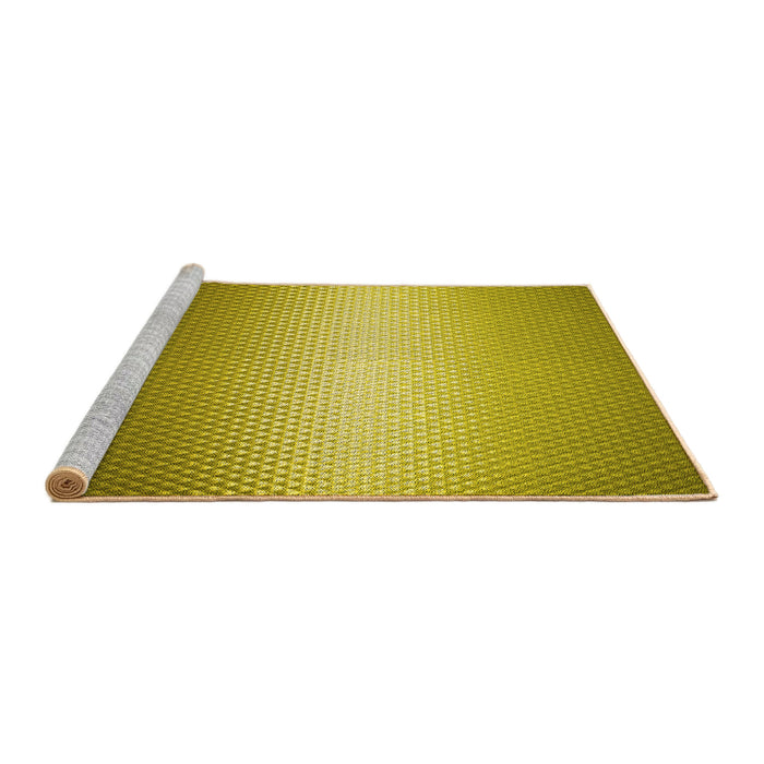 Sideview of Machine Washable Transitional Dark Yellow Green Rug, wshpat11yw