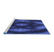 Sideview of Machine Washable Transitional Royal Blue Rug, wshpat110blu