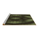 Sideview of Machine Washable Transitional Fern Green Rug, wshpat110brn