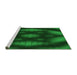 Sideview of Machine Washable Transitional Deep Emerald Green Rug, wshpat110grn