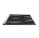 Sideview of Machine Washable Transitional Carbon Gray Rug, wshpat110gry