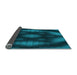 Thickness of Patterned Dark Turquoise Green Rug, pat110lblu