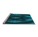 Sideview of Machine Washable Transitional Dark Turquoise Green Rug, wshpat110lblu