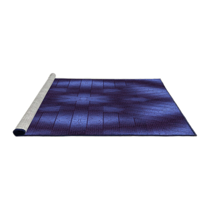 Sideview of Machine Washable Transitional Midnight Blue Rug, wshpat110pur