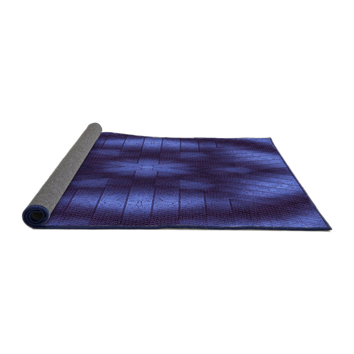 Thickness of Patterned Midnight Blue Rug, pat110pur