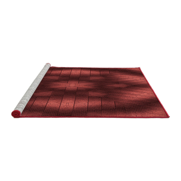 Sideview of Machine Washable Transitional Maroon Red Rug, wshpat110rd