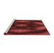 Sideview of Machine Washable Transitional Maroon Red Rug, wshpat110rd