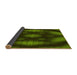 Thickness of Patterned Dark Forest Green Rug, pat110yw