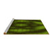 Sideview of Machine Washable Transitional Dark Forest Green Rug, wshpat110yw