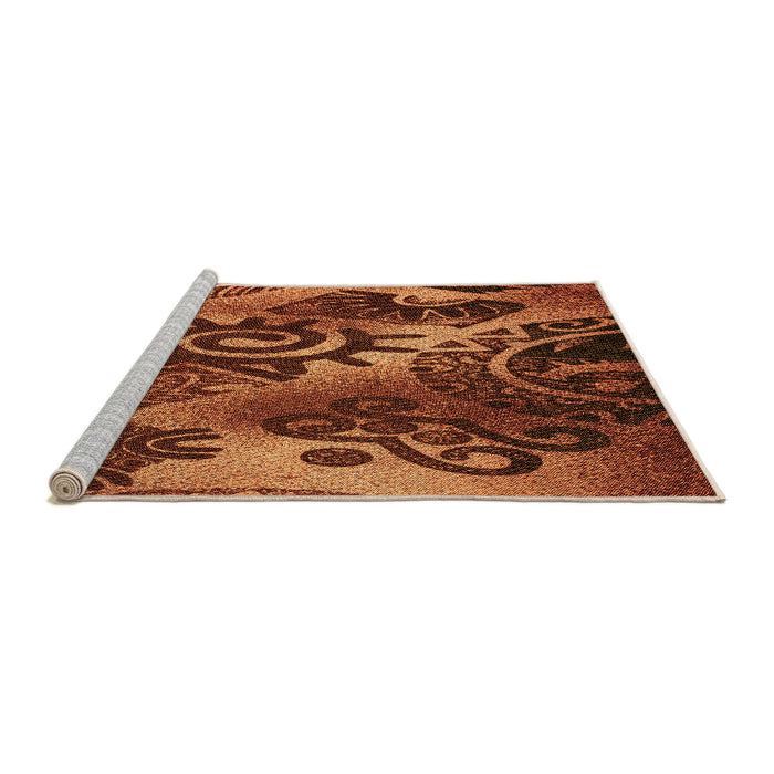 Sideview of Machine Washable Transitional Crimson Red Rug, wshpat1100org