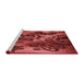 Sideview of Machine Washable Transitional Red Rug, wshpat1100rd