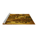 Sideview of Machine Washable Transitional Saffron Red Rug, wshpat1100yw