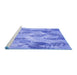 Sideview of Machine Washable Transitional Sky Blue Rug, wshpat1101blu