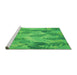 Sideview of Machine Washable Transitional Neon Green Rug, wshpat1101grn