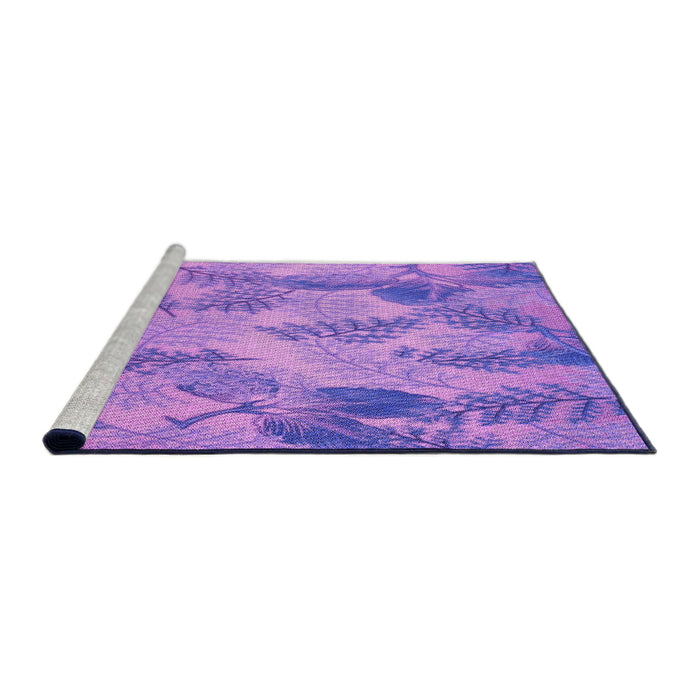Sideview of Machine Washable Transitional Violet Purple Rug, wshpat1101pur