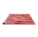 Sideview of Machine Washable Transitional Ruby Red Rug, wshpat1101rd