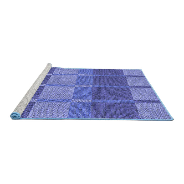 Sideview of Machine Washable Transitional Sky Blue Rug, wshpat1102blu