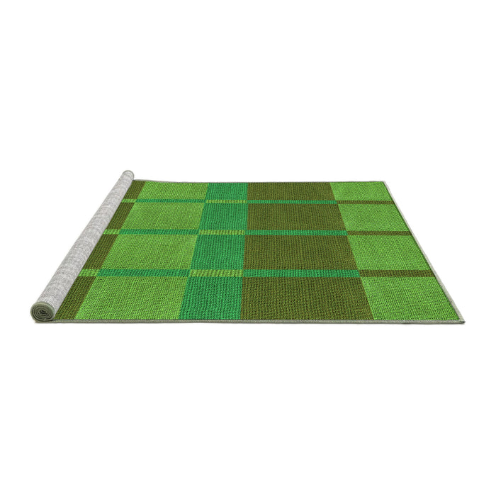 Sideview of Machine Washable Transitional Neon Green Rug, wshpat1102grn