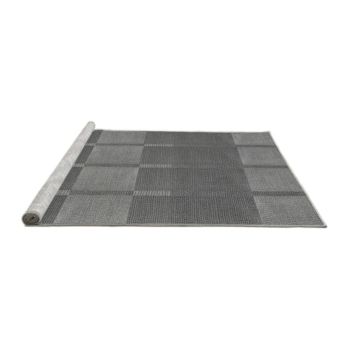 Sideview of Machine Washable Transitional Grey Gray Rug, wshpat1102gry