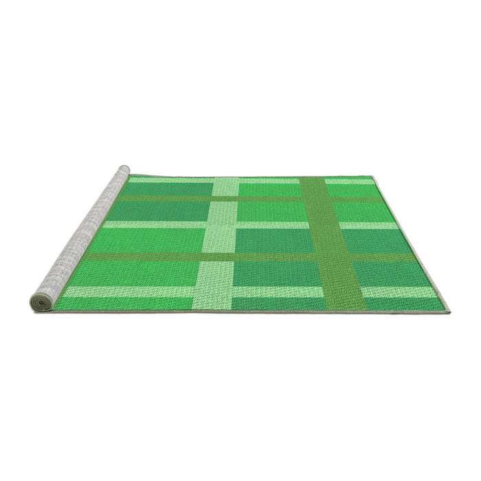Sideview of Machine Washable Transitional Neon Green Rug, wshpat1103grn