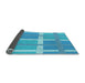 Thickness of Patterned Bright Turquoise Blue Rug, pat1103lblu