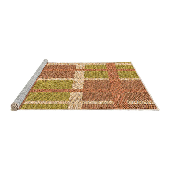 Sideview of Machine Washable Transitional Orange Rug, wshpat1103org