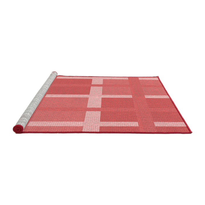 Sideview of Machine Washable Transitional Ruby Red Rug, wshpat1103rd