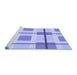 Sideview of Machine Washable Transitional Blue Rug, wshpat1104blu